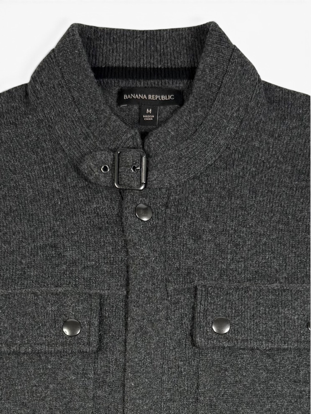 Banana Republic WE Moto Merino Wool Jacket Charcoal Medium